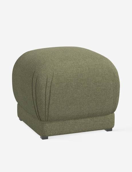 #color::sage-linen | Angled view of the Bailee Sage Linen ottoman
