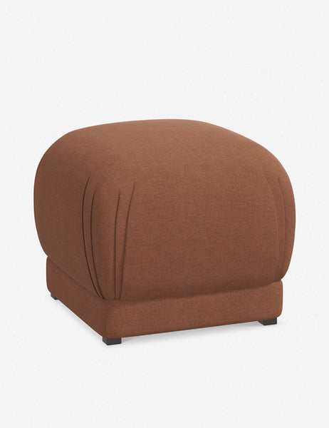 #color::terracotta-linen | Angled view of the Bailee Terracotta Linen ottoman