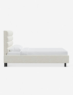 Side of the Bailee Cream Sherpa platform bed