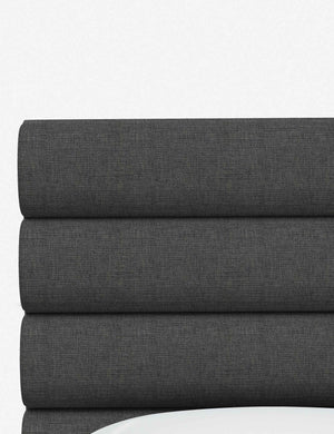 The horizontal tufted headboard on the Bailee Charcoal Linen platform bed