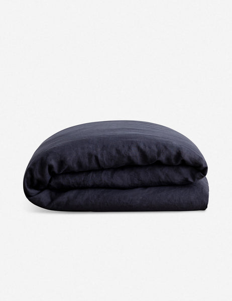 #color::navy #size::king #size::queen | European Flax Linen navy Duvet Cover by Cultiver