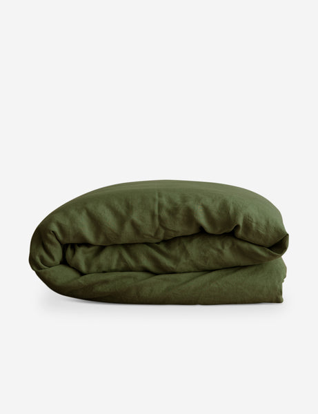 #color::forest #size::queen #size::king | European Flax Linen forest green Duvet Cover by Cultiver