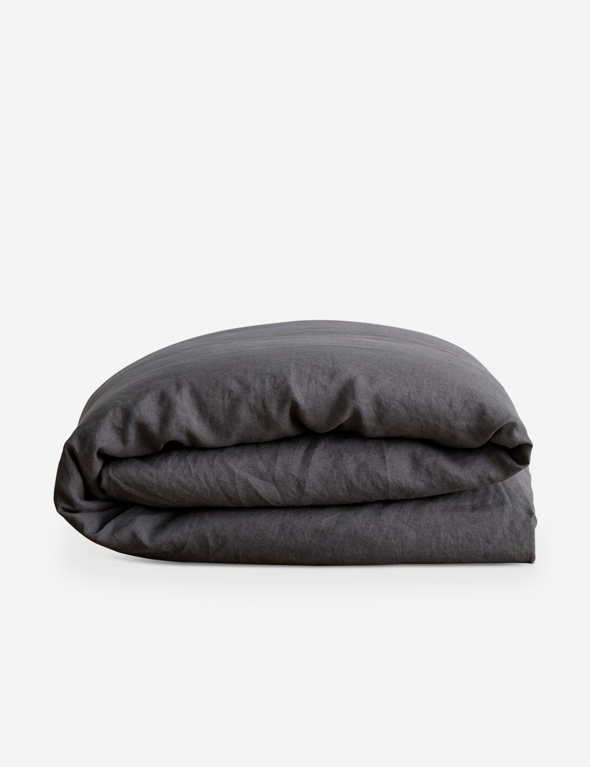 #color::slate #size::queen #size::king | European Flax Linen slate gray Duvet Cover by Cultiver