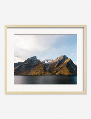 Fjords Photography Print in a natural frame