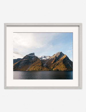 Fjords Photography Print in a silver frame