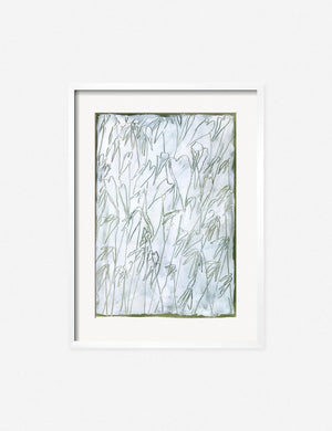 Carved Botanical Wall Art in a white frame