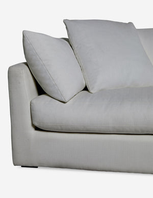 Close up of the Cashel Gray Performance Fabric Sofa