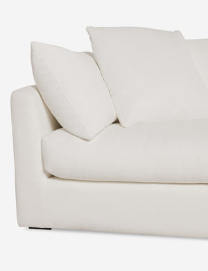 Close up of the Cashel Ivory Linen Sofa