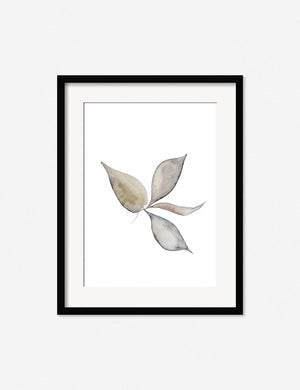 Faded Leaves Print in a black frame