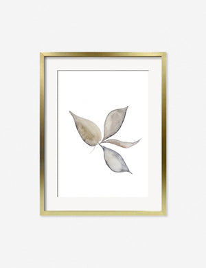 Faded Leaves Print in a gold frame