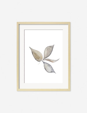 Faded Leaves Print in a natural frame