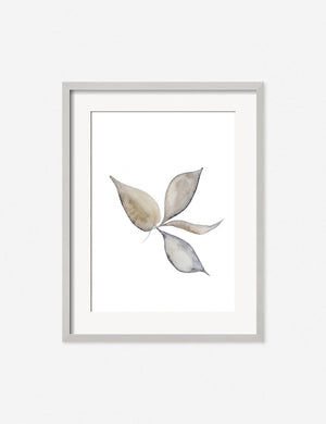 Faded Leaves Print in a silver frame that features a crisp botanical silhouette by Céline Nordenhed