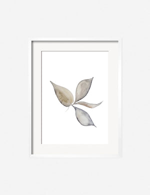 Faded Leaves Print in a white frame