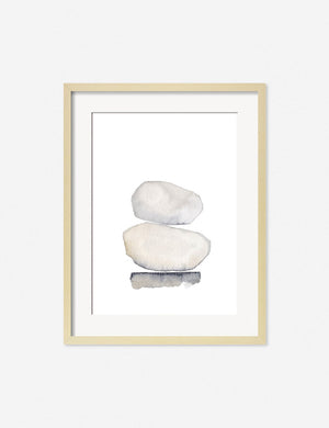 Keeping It Together Print in a natural frame featuring a tidy stack of stone-like forms by Céline Nordenhed