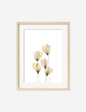 Reaching For the Sun Print in a natural frame that features flowers in bloom by Céline Nordenhed