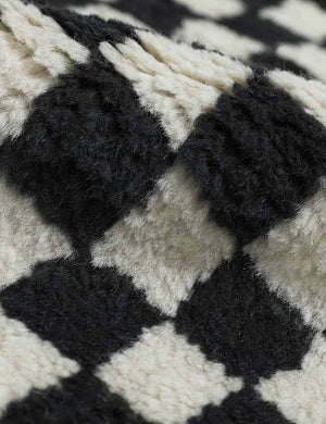 Wool fabric on the Black and white Checkerboard Rug by Sarah Sherman Samuel