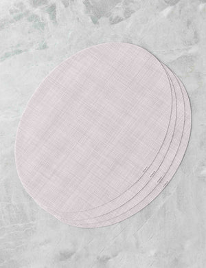 Set of four blush pink Mini Basketweave Oval Placemat by Chilewich