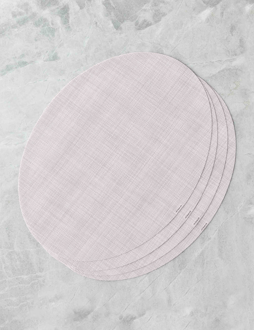 #color::blush | Set of four blush pink Mini Basketweave Oval Placemat by Chilewich