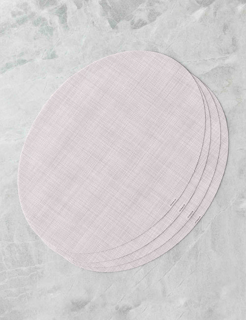 #color::blush | Set of four blush pink Mini Basketweave Oval Placemat by Chilewich