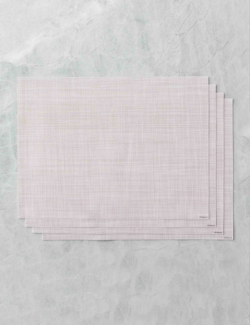 #color::blush | Set of four blush pink Mini Basketweave Rectangle Placemat by Chilewich