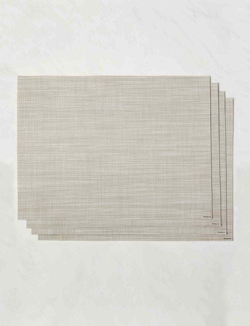 #color::parchment | Set of four parchment-toned Mini Basketweave Rectangle Placemat by Chilewich