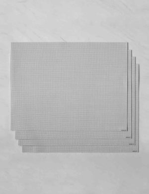Set of four sandstone gray Mini Basketweave Rectangle Placemat by Chilewich