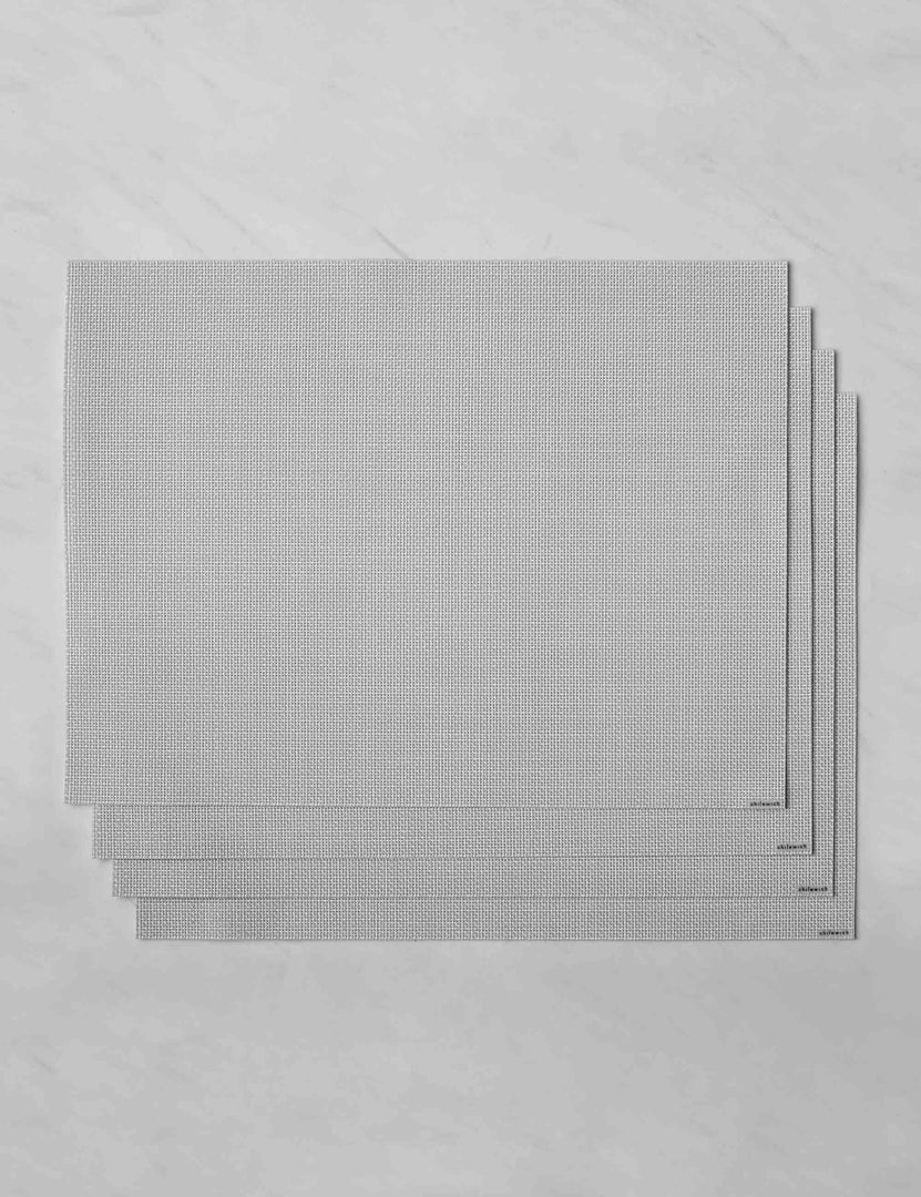 #color::sandstone | Set of four sandstone gray Mini Basketweave Rectangle Placemat by Chilewich