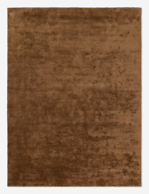 Chiltern hand-loomed viscose copper brown rug by Jake Arnold