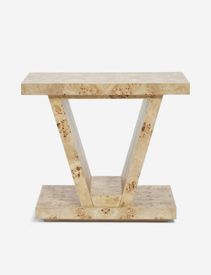 Chloe Burl Wood Side Table with V-shaped legs