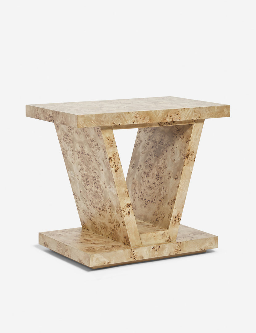 | Angled view of the Chloe Burl Wood Side Table