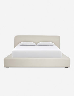 Clayton ivory upholstered platform bed