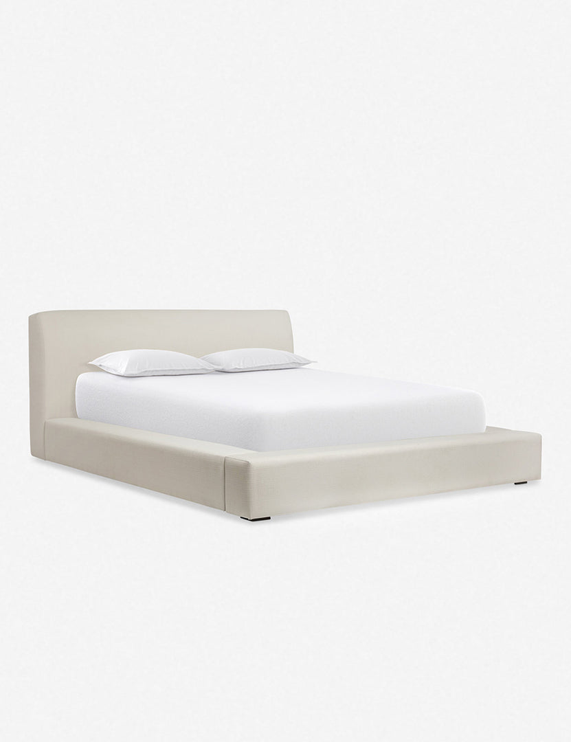 #size::queen #size::king #size::cal-king #color::ivory | Angled view of the Clayton gray upholstered platform bed