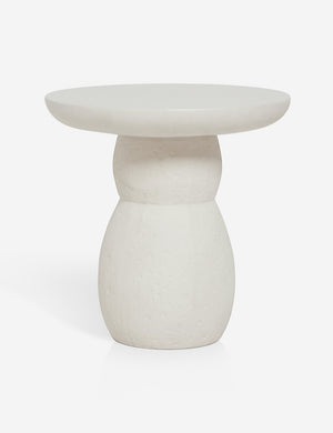 Clouded White Round Side Table by Sarah Sherman Samuel