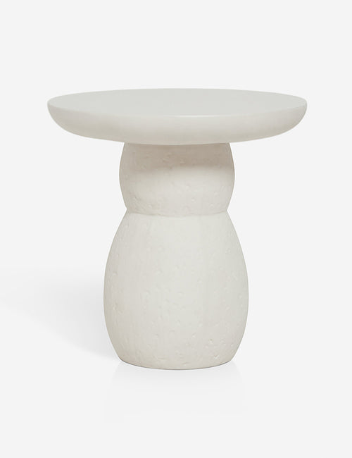 | Clouded White Round Side Table by Sarah Sherman Samuel