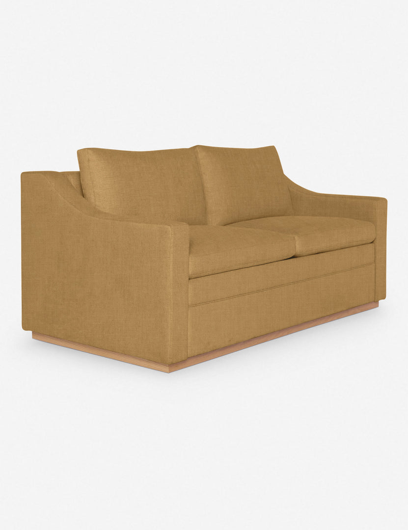 #size::king #color::camel-linen #size::queen | Angled view of the Coniston Camel Linen Sleeper Sofa