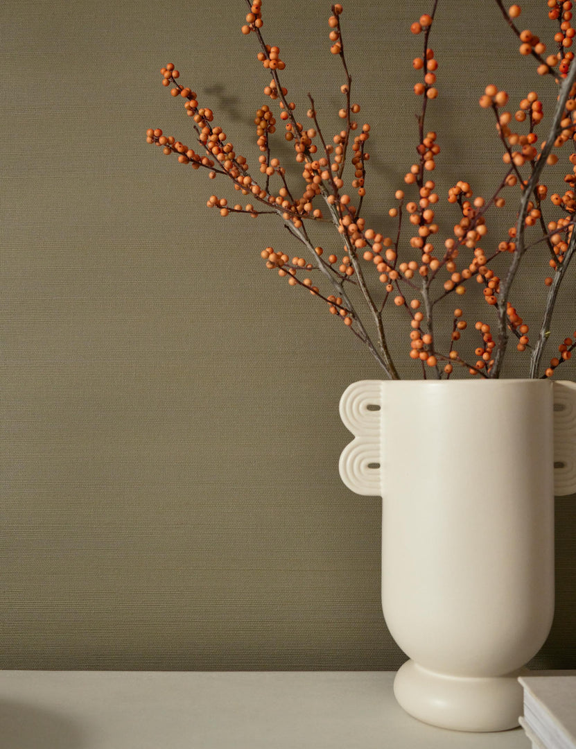 #color::olive | Video of the Grasscloth olive green solid wallpaper