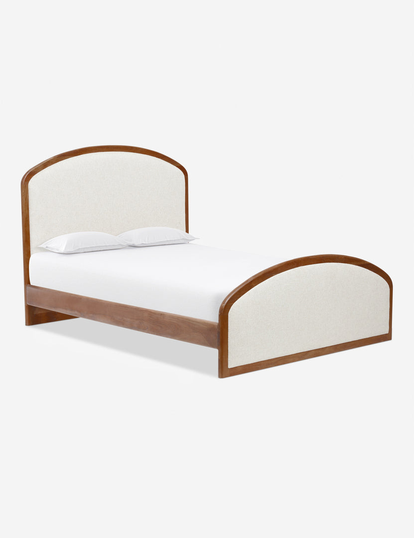 #size::queen #size::king | Angled view of the Crawford natural linen platform bed