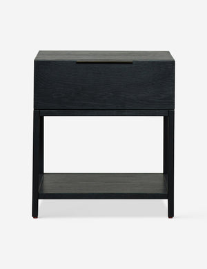 Dana Black Wood Nightstand with an open frame