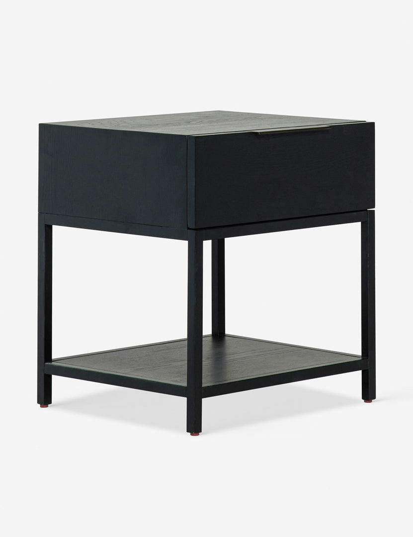 #color::black | Angled view of the Dana Black Wood Nightstand