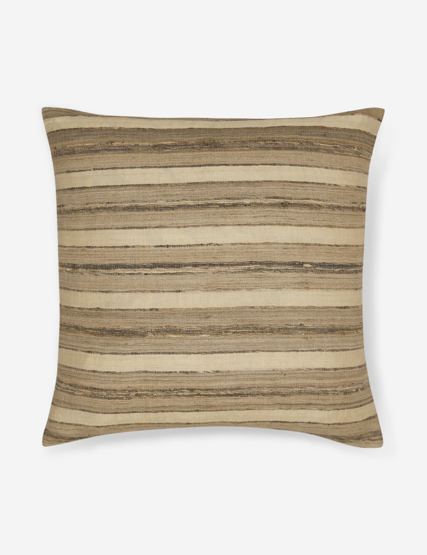 #size::20--x-20- | Danique earth-toned striped silk square throw pillow 