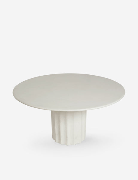 | Downward view of the Doric white round dining table