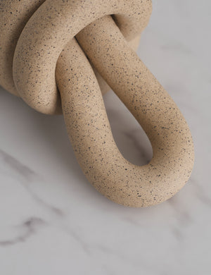 Close-up of the loop on the Double Loop Knot stoneware decorative object by SIN
