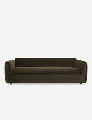 Eleanor balsam green velvet sofa with a deep seat