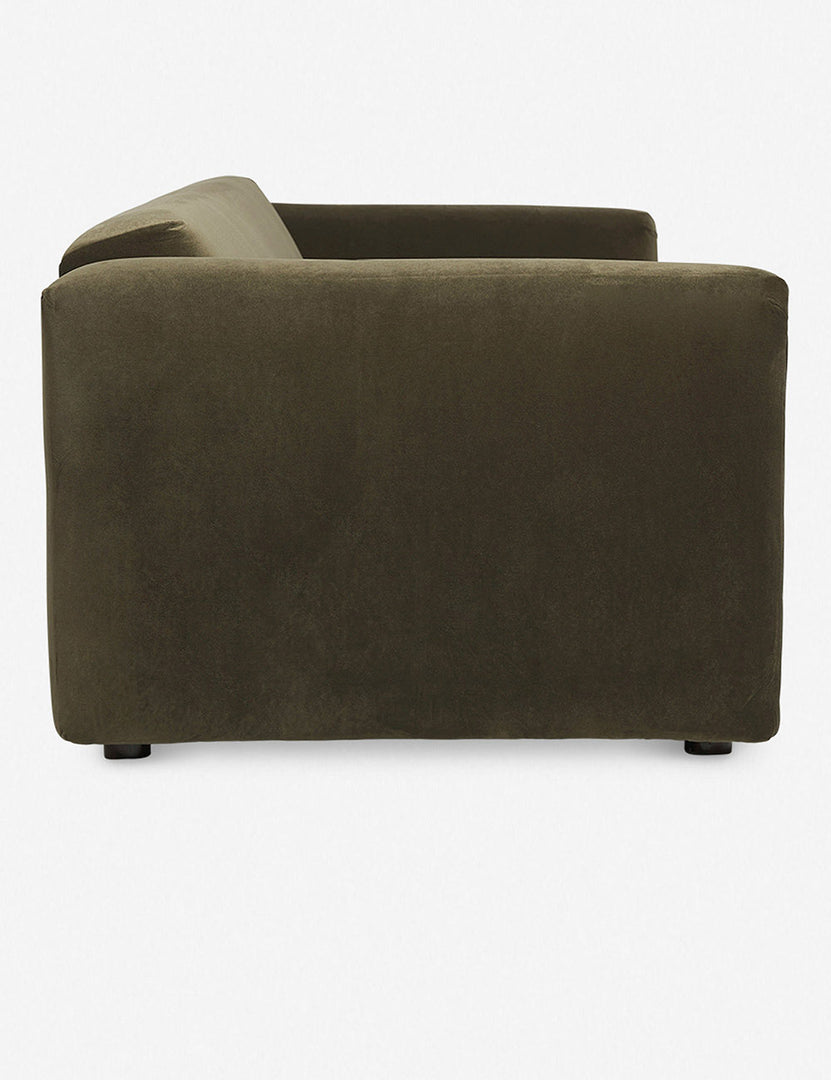 #color::balsam | Side of the Eleanor balsam green velvet sofa