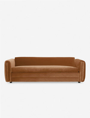 Eleanor Rust Orange Velvet sofa with a deep seat