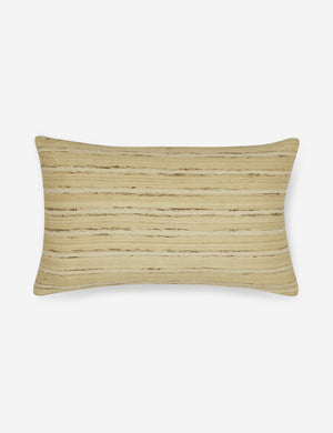 Leni earth-toned lumbar silk pillow with stripes