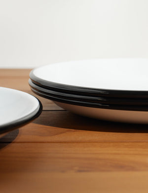 Close-up of the black rim on the Enamelware Dinner Plate (Set of 4) by Crow Canyon