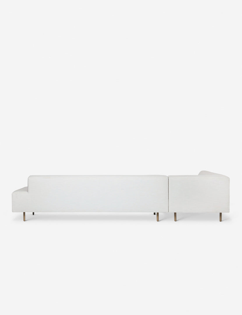#color::white #configuration::left-facing | Back of the Estee white linen Left-Facing Sectional Sofa