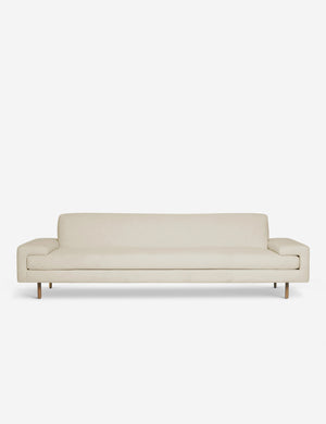 Estee natural linen upholstered sofa with wooden dowel legs