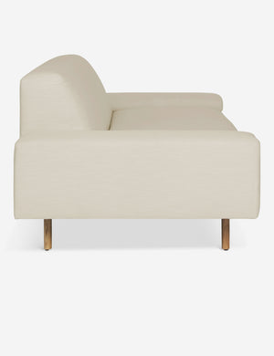 Side of the Estee natural linen upholstered sofa